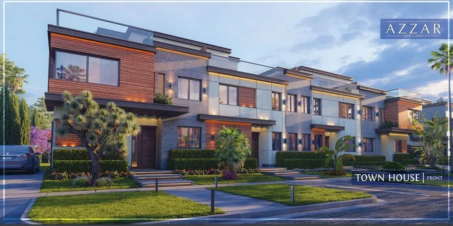 Azzar New Cairo compound Townhouse Corner for sale
