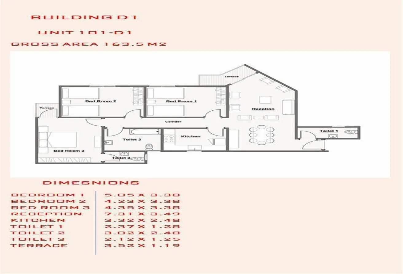 Sale in Rivali: Panorama apartment 3 bed fully finished in Rivali