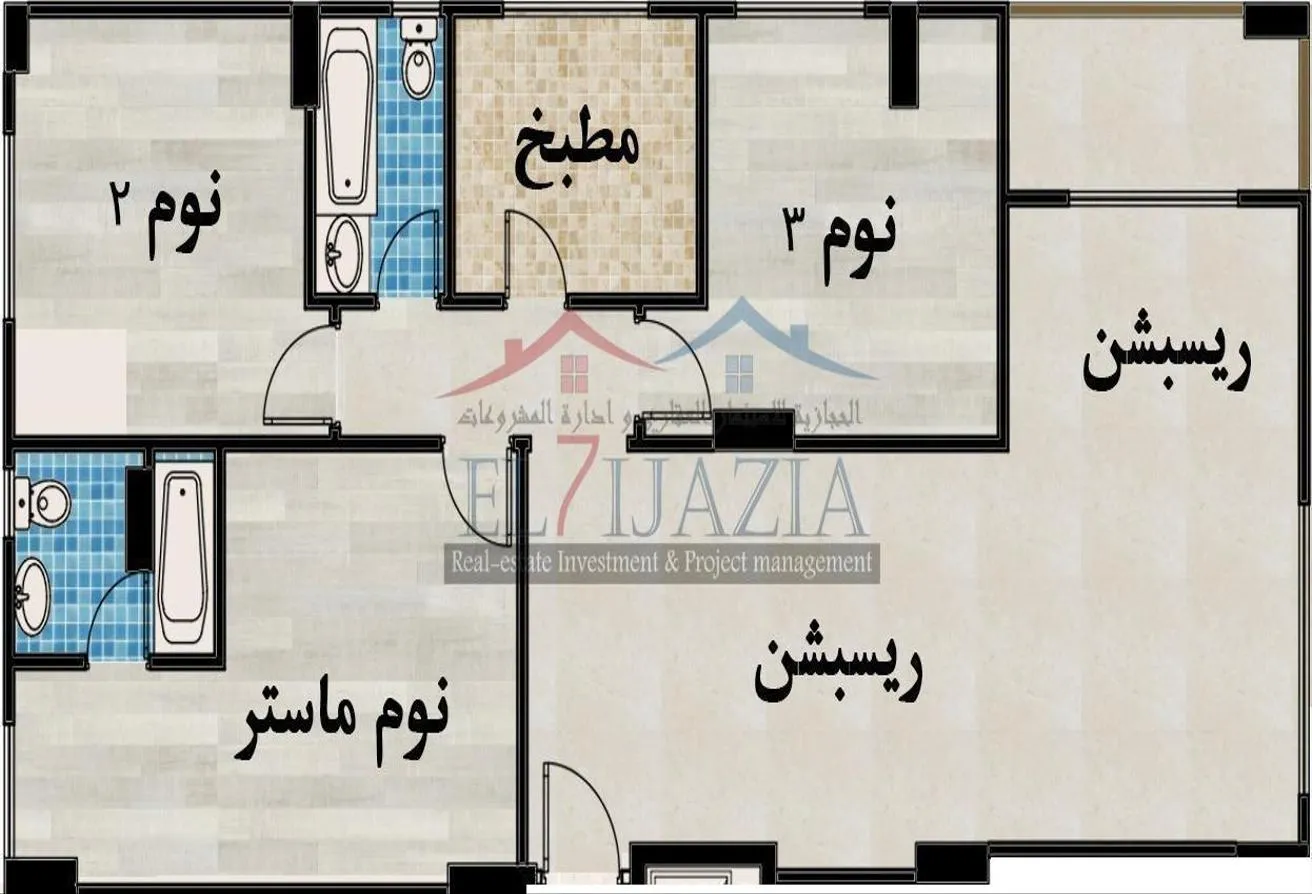 Sale in 1st Area: شقه 176م بجوار نادى جرين هلز ووادى دجلة وكارفور