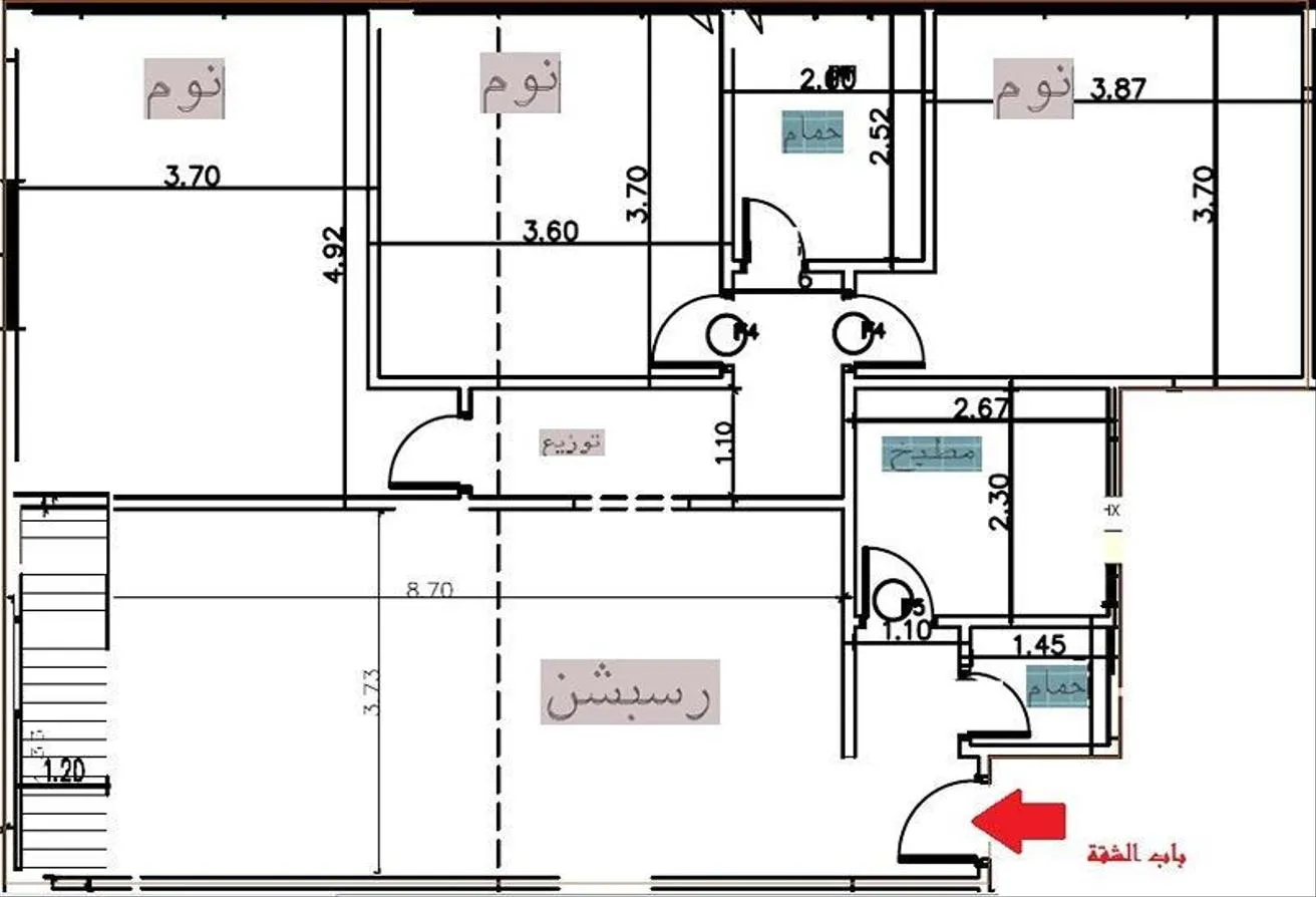 Sale in 1st Area: شقة 150م داخلى خطوات لكارفور والشروق سيتى مول