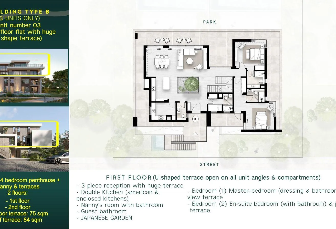 Sale in Solana: Japanese garden penthouse sale - solana new zayed