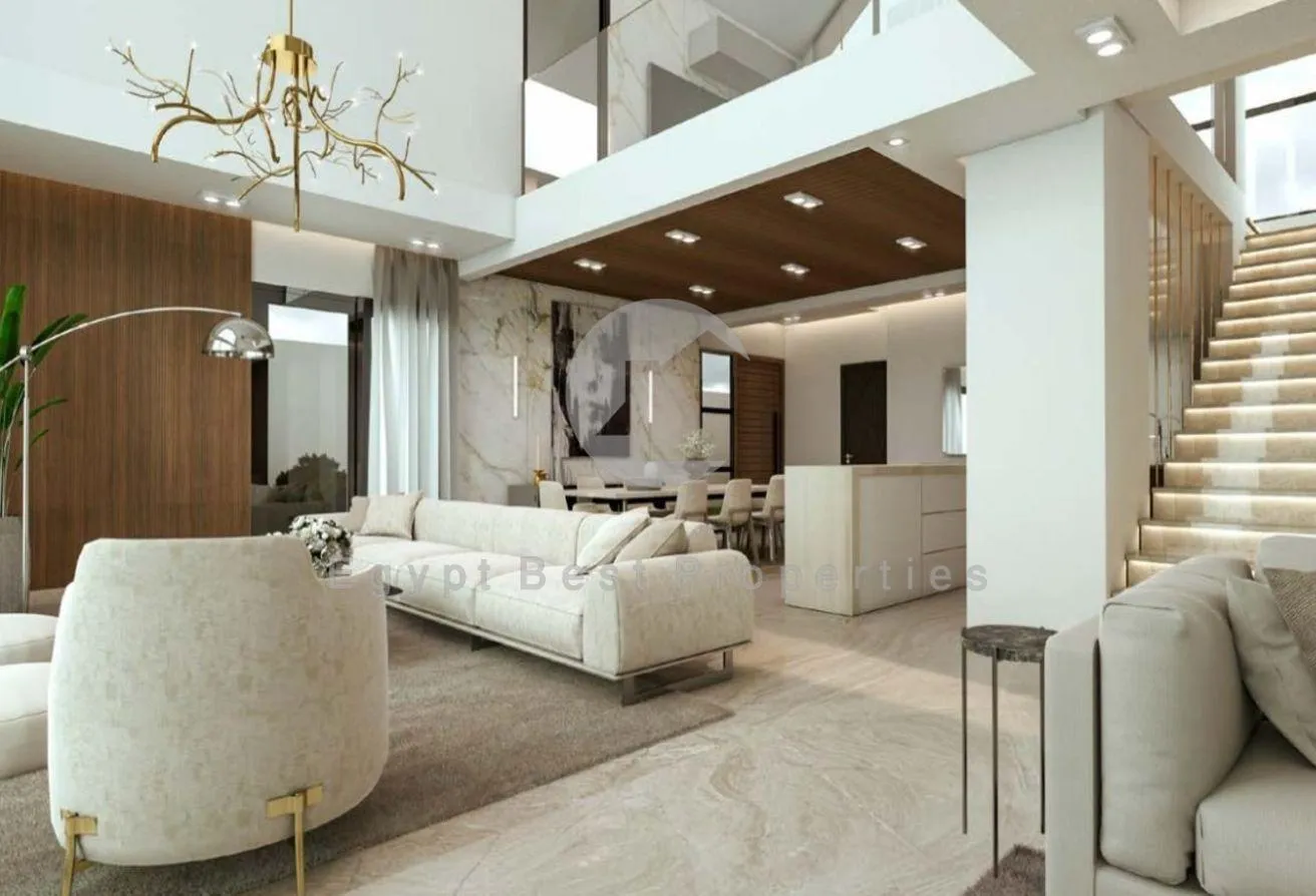 البيع في كريسينت واك: for Sale Twin house New Cairo Over42 installments 