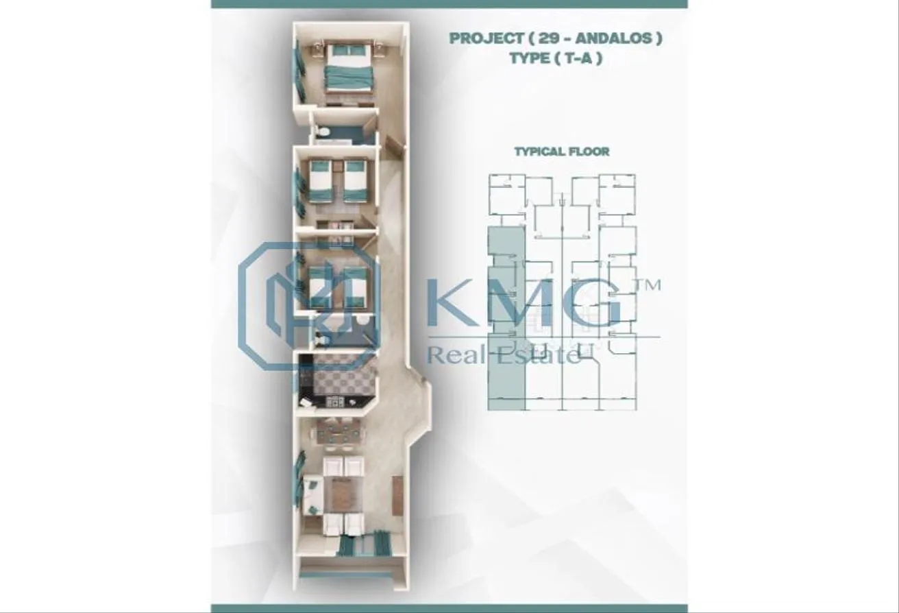 Sale in Al Andalus El Gedida: Studio in New Andalusia 50m + 10% discount