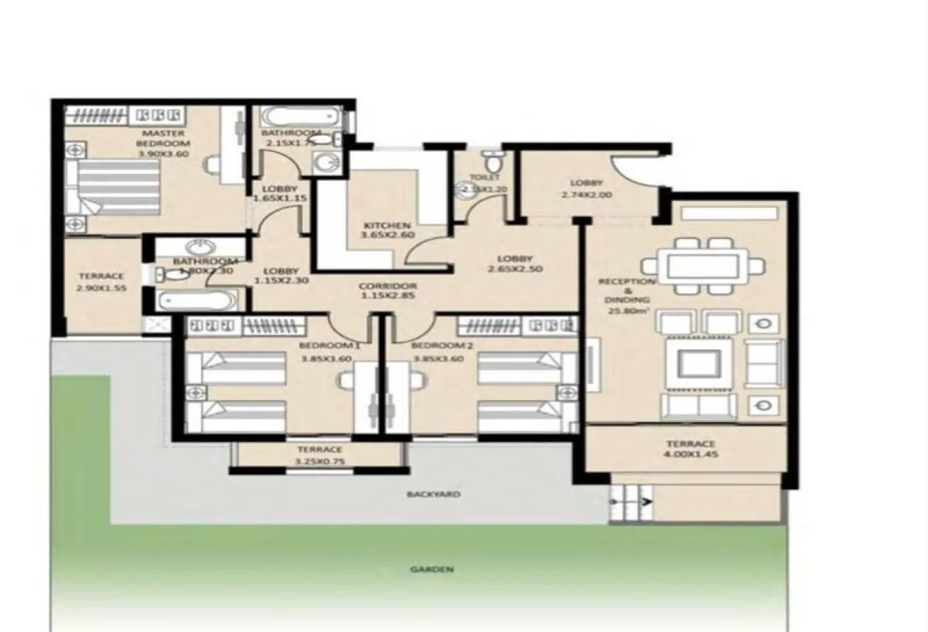 Sale in JAYD Residence: finished duplex 265m RTM in front of Al Rehab
