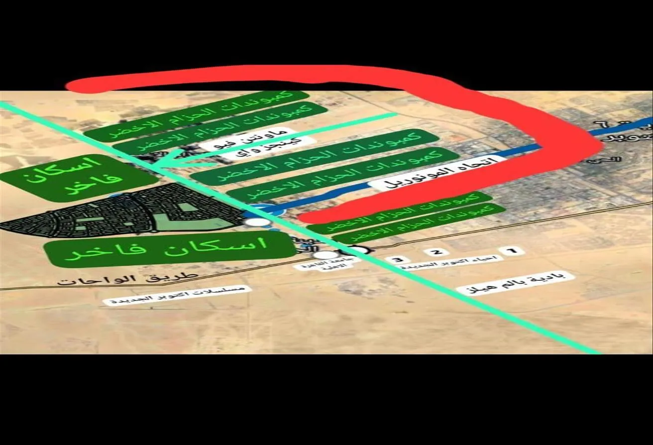 Sale in Green Belt Gate 6 Road: جرين اكتوبر اسكان فاخر  ١٠٠٠ م أميز مكان فى اكتوبر