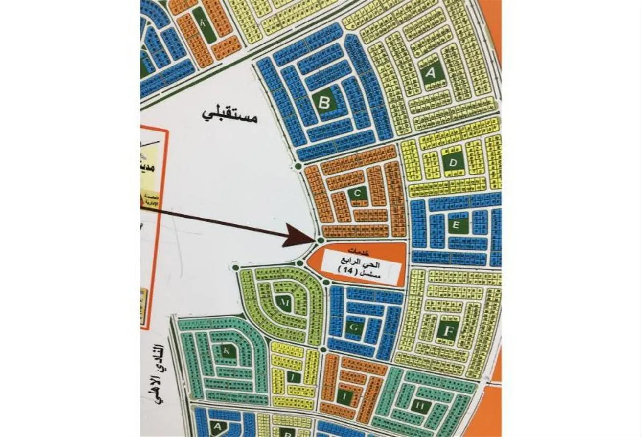 Sale in Bait Alwatan: ارض للبيع بالحى الرابع منطقه K على النادى الاهلى