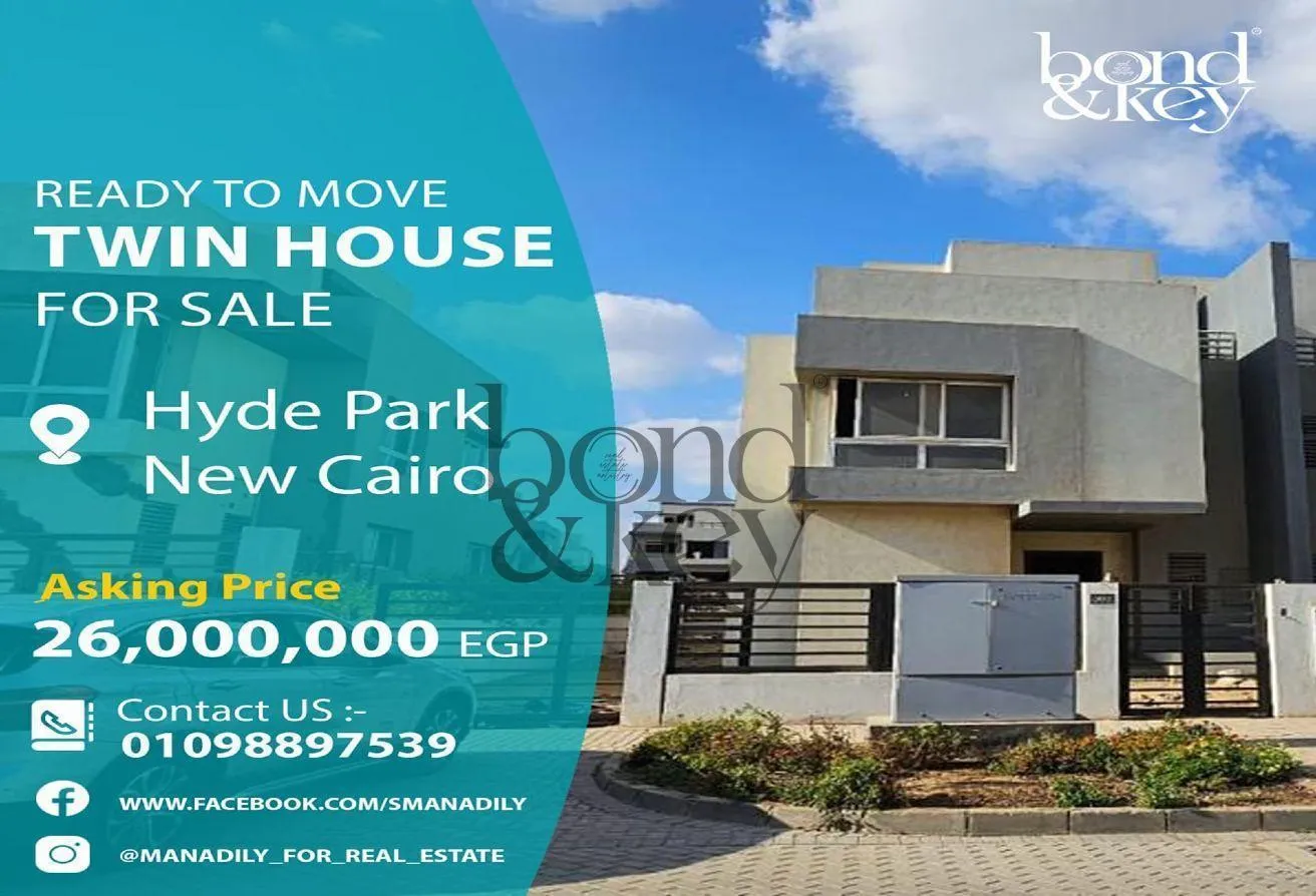 Sale in Hyde Park: Twin House for Sale In Hyde Park New Cairo 280m