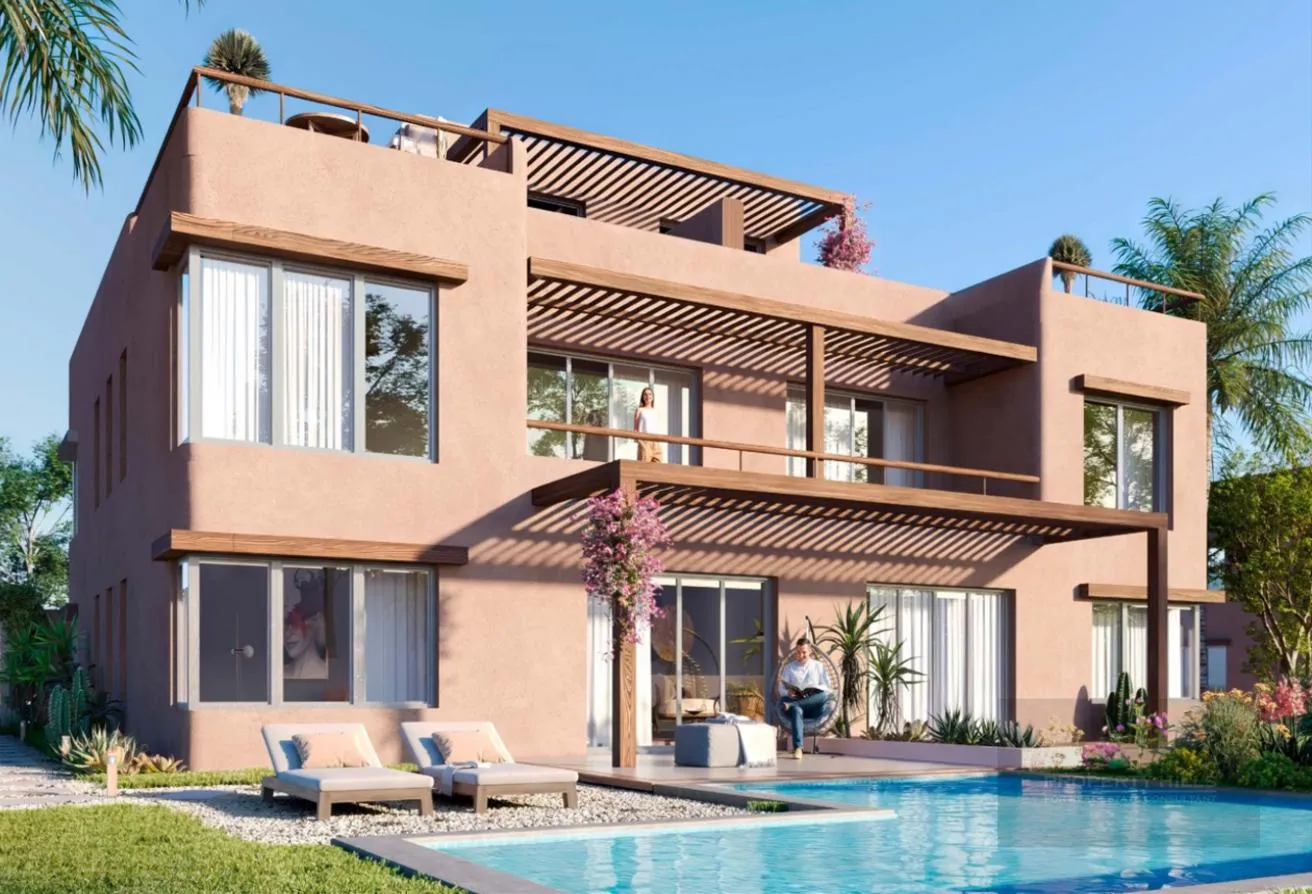 Sale in Hacienda White: Luxury Villa,First row,on sea Finished palm hills