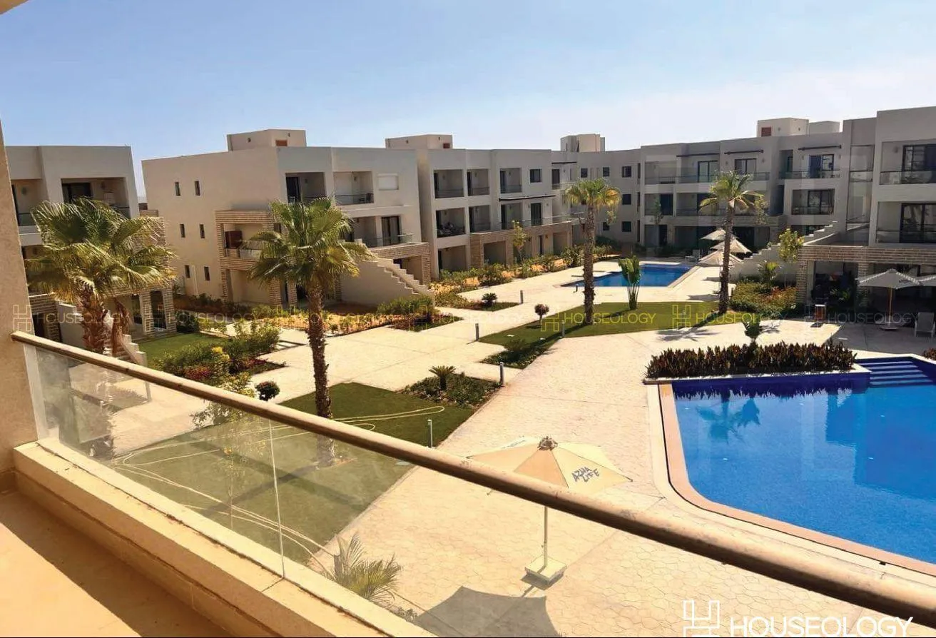 Sale in Azha: Chalet 3bed Bahary RTM view pool at Azha Sokhna