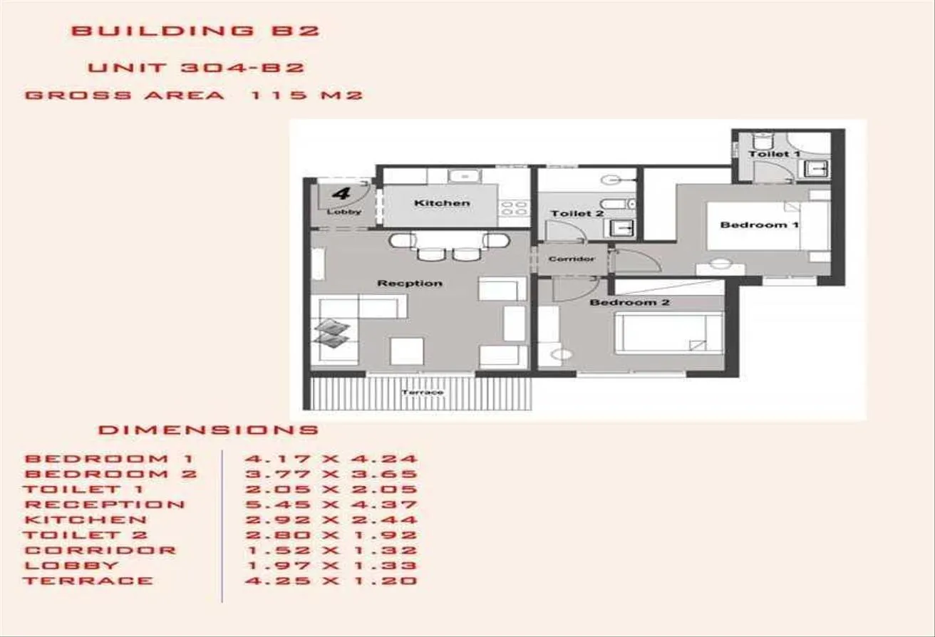 Sale in Rivali: Two-bedroom apartment, finished with AC