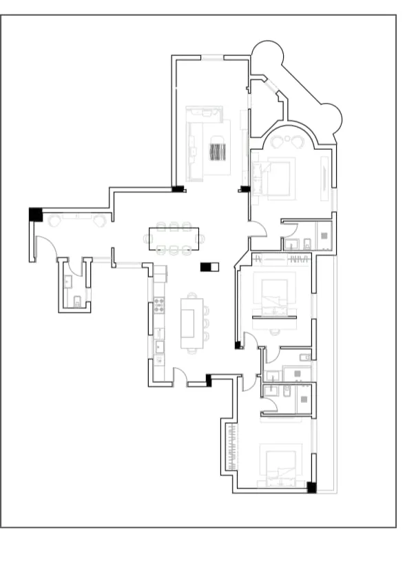 Luxury apartment for rent in Garden City, high ceilings