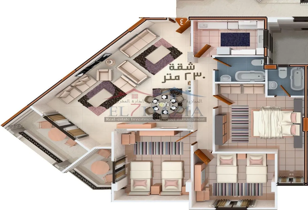 Sale in 1st Area: شقه 230م بجوار نادى وادي دجلة وجرين هلز وكارفور
