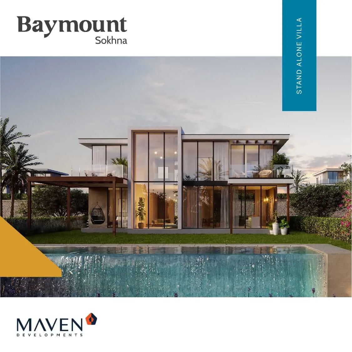 Sale in Al Ain Al Sokhna: For sale chalet finished ready in Baymount Sokhna